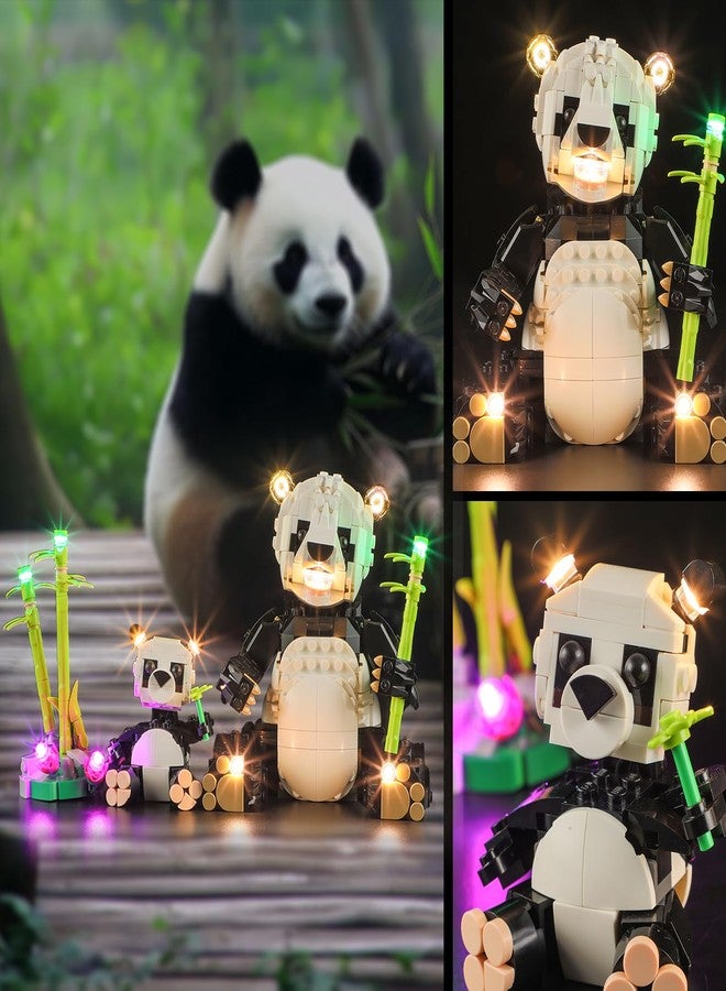 Vaodest مصباح LED من Vaodest لمجموعة Lego Wild Animals Panda Family 31165، تصميم وتكوين متوافق مع الموديل 31165 (مصباح LED فقط، وليس مجموعة مكعبات البناء). - Image 4